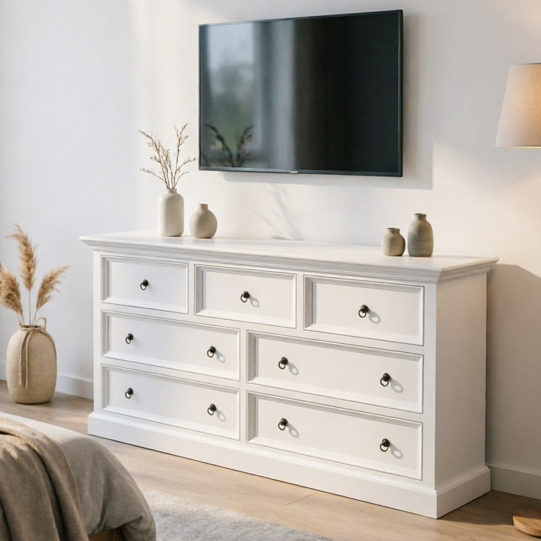 White 7-Drawer Dresser